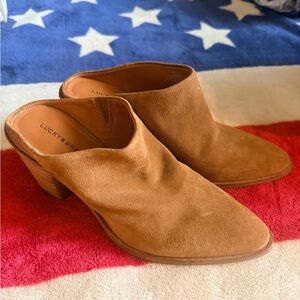 Lucky Brand Women's Brown Suede Mules